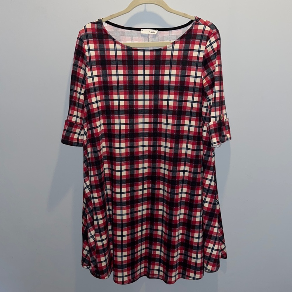 Women’s Boutique Quarter Sleeve Plaid Dress